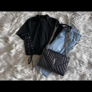 Fashion Nova Black Cropped Top